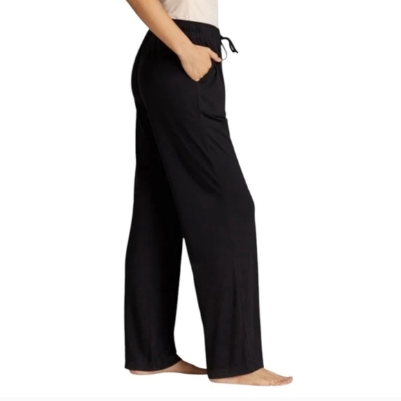 New! Natori Lounge Pants Size Medium Black Beige PJ Pants Casual Neutral Relaxed - Picture 4 of 12